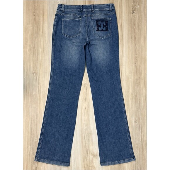 Escada Women’s Bootcut Jeans Embellished 40/10 30-31x34 Vintage - Picture 4 of 16